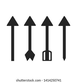 arrow and bow weapon icons set 