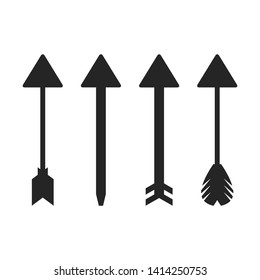 arrow and bow weapon icons set 