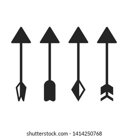 arrow and bow weapon icons set 