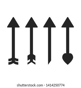 arrow and bow weapon icons set 