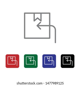 Arrow, box, delivery vector icon . Simple element illustration from UI concept. Arrow, box, delivery vector icon . Cargo Icon Vector Illustration