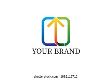 arrow in the box logo design template for your brand