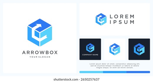 Arrow box logo design template