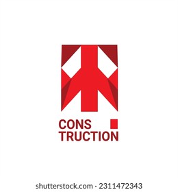 up arrow with box negative logo for construction vector icon illustration