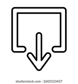Arrow in Box Vector Line Icon Design