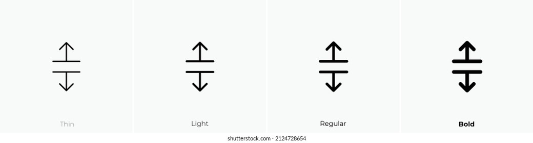 arrow break icon. Thin, Light Regular And Bold style design isolated on white background