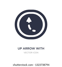 up arrow with broken lines icon on white background. Simple element illustration from UI concept. up arrow with broken lines sign icon symbol design.