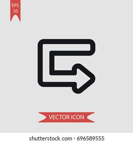 Arrow broken vector icon, illustration symbol