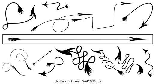 Arrow brush vector for use in any direction. Controlled object brush