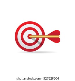 Arrow bullseye icon in color. Business sport strategy