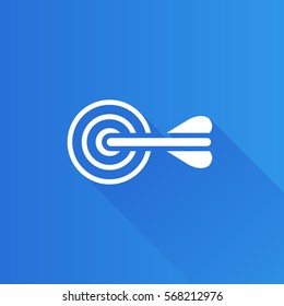 Arrow bullseye icon in Metro user interface color style. Business sport strategy