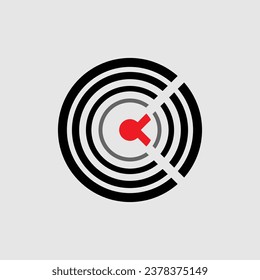 Arrow bullseye on target logo design.