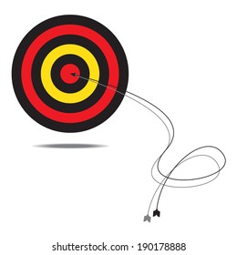 Arrow in the bull's-eye, vector.