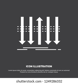Arrow, business, distinction, forward, individuality Icon. glyph vector symbol for UI and UX, website or mobile application