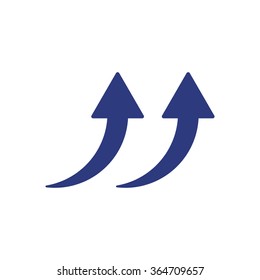 Arrow for business icon, vector illustration. Flat design style. 