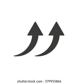 Arrow for business icon, vector illustration. Flat design style. 