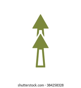 Arrow for business icon, vector illustration. Flat design style. 