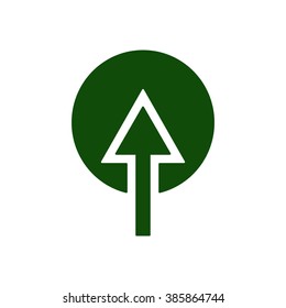 Arrow for business icon, vector illustration. Flat design style. 