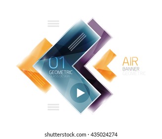 Arrow business infographic template. Colorful abstract geometric background
