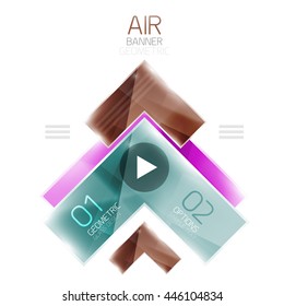 Arrow business infographic template. Colorful abstract geometric background