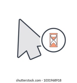 Arrow busy cursor mouse pointer icon. Vector illustration