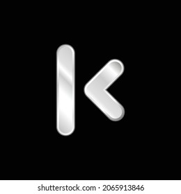 Arrow Button To Begin silver plated metallic icon