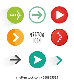 Arrow button collection. Simple circle shape button with arrow icons. 