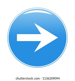 Arrow button icon isolated on white background. Trendy arrow button icon in flat style. Template for web site, app, ui and logo. Vector illustration, eps 10