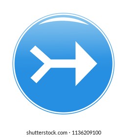 Arrow button icon isolated on white background. Trendy arrow button icon in flat style. Template for web site, app, ui and logo. Vector illustration, eps 10