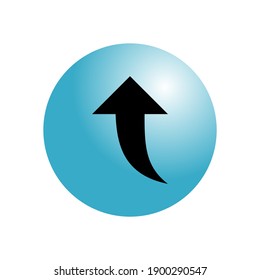 Arrow Button Icon Pointing Up With A Sharp Curved Tip Can Be Used For Websites Or Applications