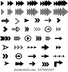 arrow button icons set graph