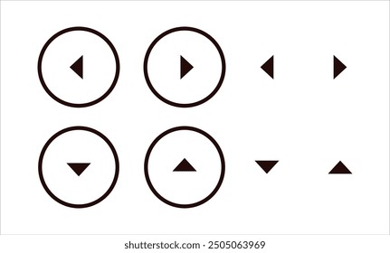 arrow button line circle icon
