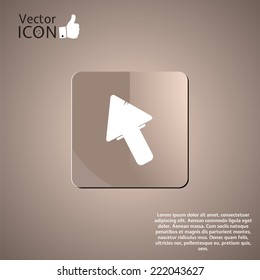 Arrow button on the background. Made in vector
