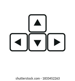 Arrow button on the keyboard icon. Simple vector illustration on a white background.