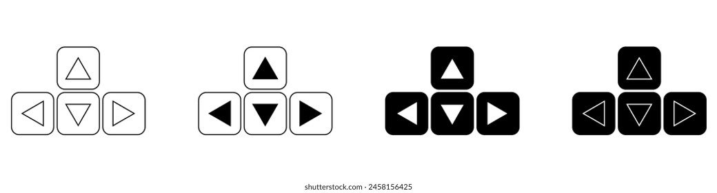 arrow button on the keyboard. arrow icons on the keyboard. Beautiful collection of computer buttons. Cute collection of arrows.