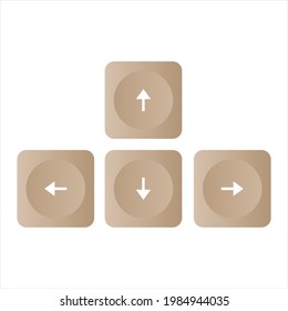 Arrow button on keyboard. Transparent background. EPS 10