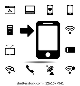 Arrow button phone icon. Simple glyph vector element of Technology icons set for UI and UX, website or mobile application