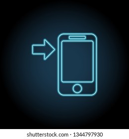 Arrow button phone neon glow icon. Simple thin line, outline vector of Technology icons for UI and UX, website or mobile application