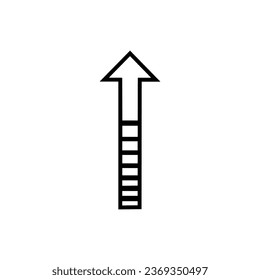 Up Arrow Button. Upload, Direction Icon. Guidance  Symbol. Recommended Route - Vector. 