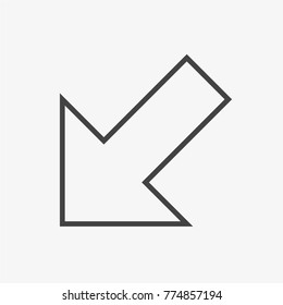 Arrow button vector icon isolated on light grey background