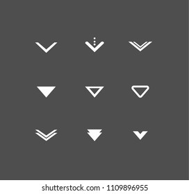 Arrow buttons down. Scroll navigation icon
