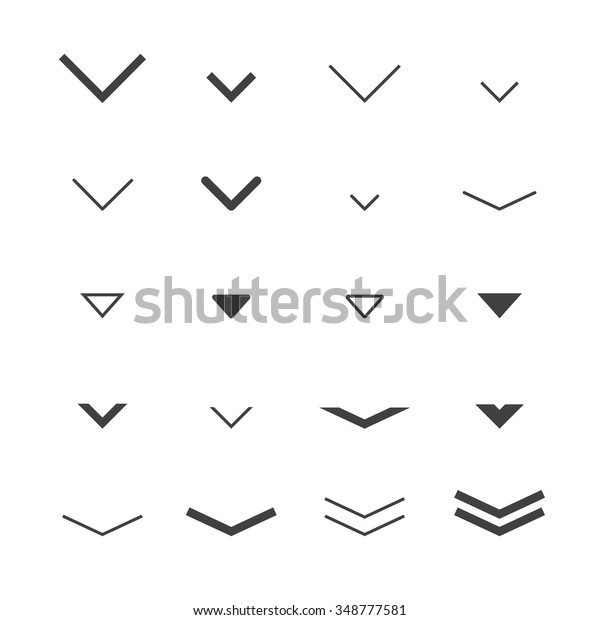 Arrow  buttons down set for scrolling design.\
Vector trendy design.