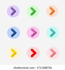 Arrow Buttons Modern Trendy Flat Design. Vector Illustration
