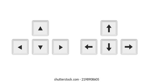 Arrow buttons on a computer keyboard. Desktop interface. web icon. Vector illustration