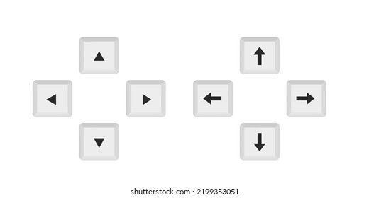 Arrow buttons on a computer keyboard. Desktop interface. on a white background. Vector illustration