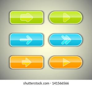 Arrow buttons set. Vector illustration.