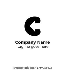 arrow c logo design vector illustration