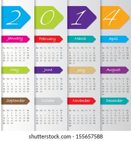 Arrow calendar design for the year 2014