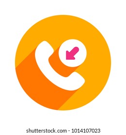 Arrow call handle handset phone phone call telephone icon. Vector illustration