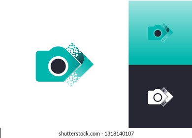 Arrow Camera Pixel Logo Inspirations Template